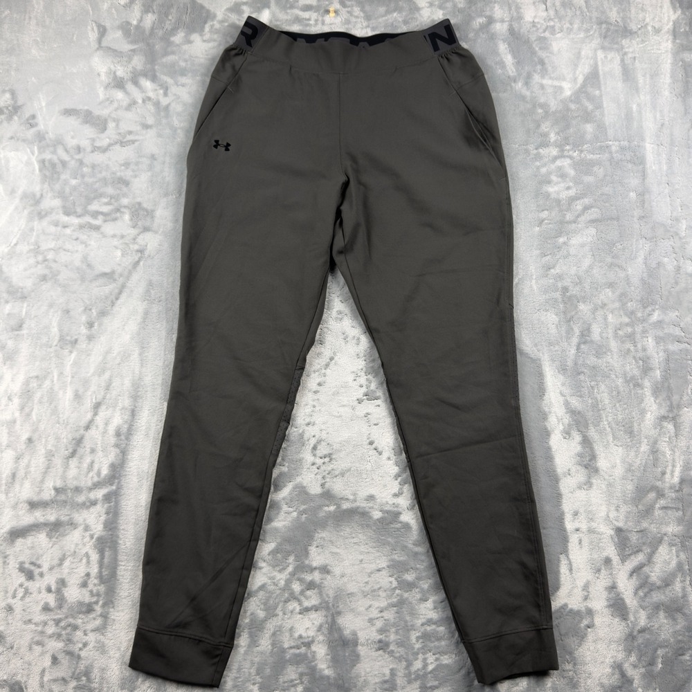 Under Armour Mens Gray Loose Fit Perforated Jogger Athletic Pants Size Small